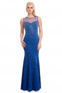 Long Sax Blue Prom Dress O3627