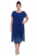 Sax Blue Oversized Evening Dress AL8581