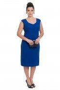 Sax Blue Oversized Evening Dress C4010