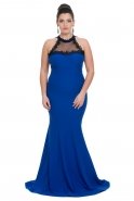 Sax Blue Oversized Evening Dress C9505