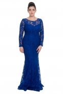 Sax Blue Oversized Evening Dress C9506