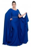 Sax Blue Oversized Evening Dress C9569