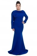 Sax Blue Oversized Evening Dress C9577