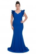 Sax Blue Oversized Evening Dress C9579