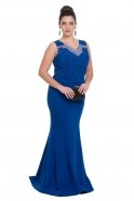 Sax Blue Oversized Evening Dress F2104