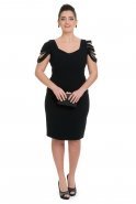 Short Black Oversized Evening Dress ABK087