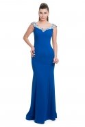 Long Sax Blue Evening Dress C7120
