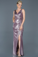 Long Plum Satin Mermaid Prom Dress ABU859