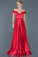 Red Long Stony Evening Dress ABU920
