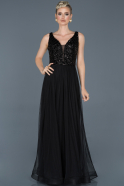 Long Black Engagement Dress ABU934