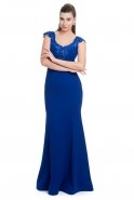 Long Sax Blue Evening Dress C7108