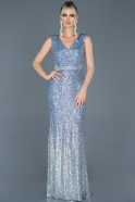 Blue Long Mermaid Evening Dress ABU683