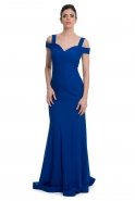 Long Sax Blue Evening Dress C7003