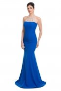 Long Sax Blue Evening Dress C7035