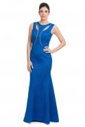 Long Sax Blue Evening Dress C7091