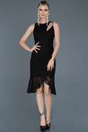 Short Black Laced Invitation Dress ABK604