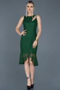 Emerald Green Short Laced Invitation Dress ABK604