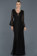 Long Black Mermaid Evening Dress ABU945