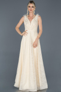 White Long Evening Dress ABU922