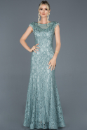 Long Turquoise Laced Engagement Dress ABU940