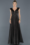 Long Black Engagement Dress ABU953