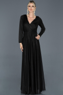Long Black Engagement Dress ABU954