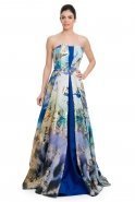 Long Sax Blue Prom Dress O4279
