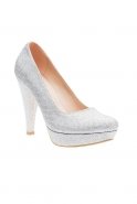 Silver Silvery Evening Shoes BA120