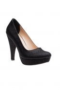 Black Silvery Evening Shoes BA120
