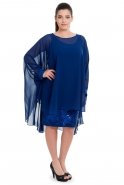Sax Blue Oversized Evening Dress C9018