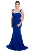 Sax Blue Oversized Evening Dress C9515