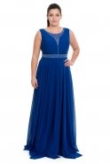 Sax Blue Oversized Evening Dress C9531
