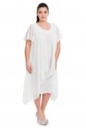 White Oversized Evening Dress C9012