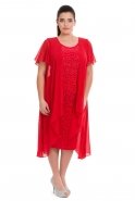 Red Oversized Evening Dress C9012