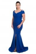 Sax Blue Oversized Evening Dress C9501