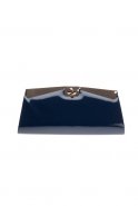 Navy Blue Patent Leather Evening Bag V436