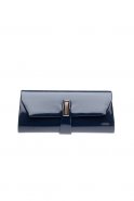 Navy Blue Patent Leather Evening Bag V466