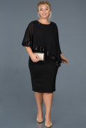 Short Black Plus Size Evening Dress ABK629