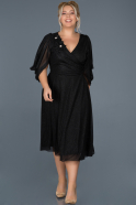 Short Black Oversized Evening Dress ABK630