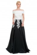 Long Black-White Prom Dress O4290