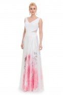 Long Ecru-Pink Evening Dress ST5253