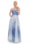 Long Sax Blue Evening Dress ST5262