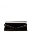 Black Patent Leather-Silvery Evening Bag V438