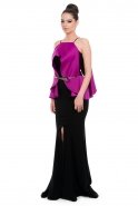 Long Black-Purple Prom Dress O2095