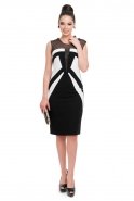 Short Black-White Prom Dress O7854