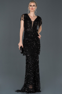 Long Black Mermaid Evening Dress ABU910