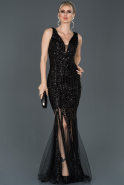 Long Black Mermaid Prom Dress ABU970