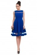 Short Sax Blue Coctail Dress T2484