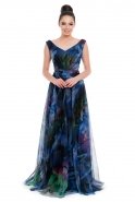 Long Sax Blue Evening Dress ST5238