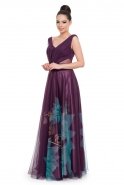 Long Violet Evening Dress C7189